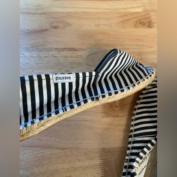 Soludos white and black striped espadrilles size 40 9.5 - Picture 7 of 8